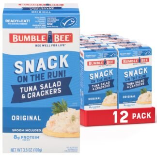 Bumble Bee Snack On The Run Original Tuna Salad with Crackers Kit (Pack of 12) - Ready to Eat Protein Snack Pack - 8g Protein per Box - Wild Caught MSC Certified Tuna
