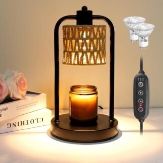 Candle Warmer Lamp Wax Light: Electric Melt Warming Lamps for Jar Candles with Timer Dimmable for Birthday Christmas Gift, Room, New House, Bedroom, Vintage Home Decor (Black +...