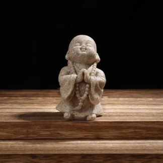 Carefree Fish Buddha Statue Minimalist Sandstone Buda Ornament Monk Figurine Zen Decor Bring Home a Ray of Sunshine