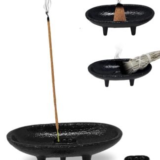 Cast Iron Incense Burner 4" L 2" H, Ideal for smudging, Incense Burning, Ritual Purpose, Decoration etc. (4" L)
