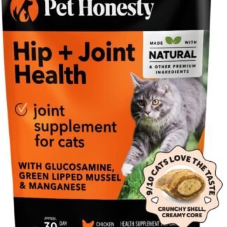 Cat Hip + Joint Health Chews – Crunchy & Creamy Cat Joint Support Supplement - Glucosamine, Chondroitin & Omega-3s – Supports Mobility, Flexibility & Comfort for Indoor &...
