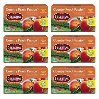 Celestial Seasonings Country Peach Passion Herbal Tea, Caffeine Free, 20 Tea Bags Box (Pack of 6)