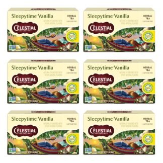 Celestial Seasonings Sleepytime Herbal Tea, Vanilla, Caffeine Free Sleep Tea, 20 Tea Bags Per Box (Pack of 6)