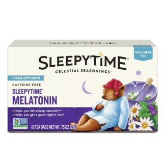 Celestial Seasonings Sleepytime Tea Plus Melatonin, Caffeine Free, Celestial Seasonings Herbal Tea, 18 Bag Box