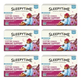 Celestial Seasonings Sleepytime Wellness Echinacea Immune Boost, Caffeine Free, 20 Tea Bags Box, (Pack of 6)
