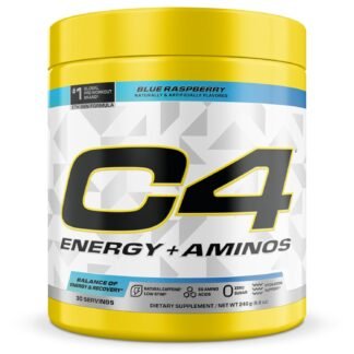Cellucor C4 Energy + Aminos Powder | 5g BCAAs & EAAs for Muscle Recovery, 3 Electrolytes for Hydration, 100mg Natural Caffeine | Pre Workout | Zero Sugar, 30 Servings, Blue...