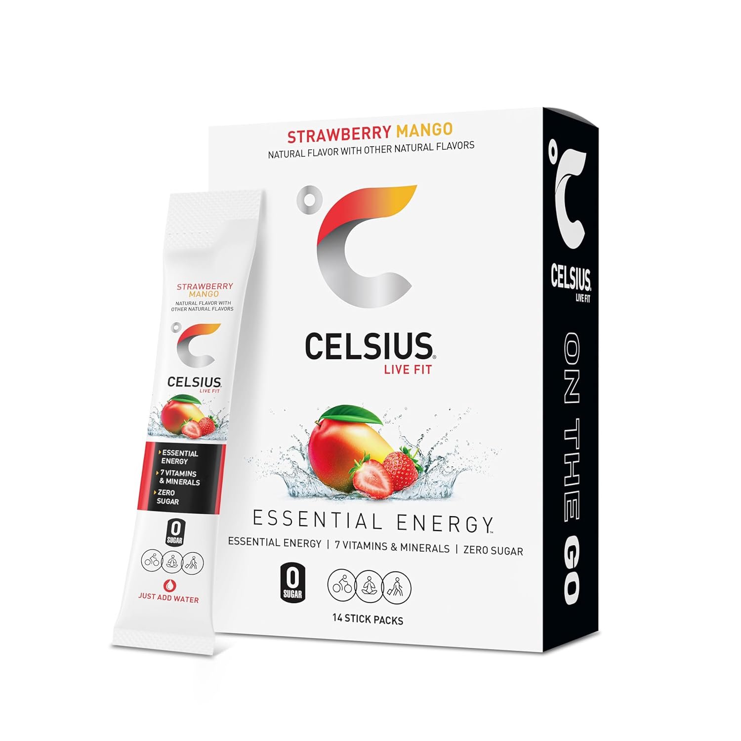 CELSIUS On The Go Strawberry Mango, Sugar Free Energy Drink Mix (14 Sticks per Pack) - lunas-mystic-emporium.com CELSIUS On The Go Strawberry Mango, Sugar Free Energy Drink Mix (14 Sticks per Pack)