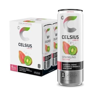 CELSIUS Sparkling Kiwi Guava, Functional Essential Energy Drink 12 Fl Oz (Pack of 4)