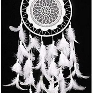 CHICIEVE Dream Catcher White Feather Dreamcatchers for Wall Hanging Decoration Wedding Decoration Ornament Christmas Craft -Dia 7.9 inch