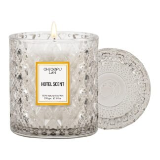 Chloefu LAN Hotel Scented Candle Natural Essential Oil, Luxury Scented Soy Jar Candle Gifts, Highly Scented, 8.1oz, Unique Blend to Promote Sleep & Relieve Stress