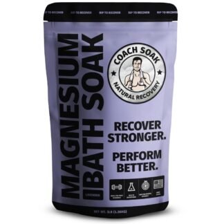 Coach Soak: Recovery Bath Soak - Fast-Absorbing Magnesium Flakes - Bath Salts with 21 Minerals & Essential Oils - Made in the USA with Dead Sea Salt, 3lbs (Calming Lavender)