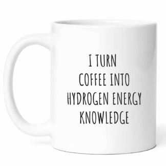 Coffee And Hydrogen Energy Mug - Renewable Cup - Environmentalist Funny Gift From Colleagues - Clean Tea Mugs - Sustainable Future Cups - 11 Oz Ceramic Gifts For Innovators,...