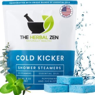 Cold Kicker Shower Steamers Aromatherapy for Sinus Relief - USA Made - Peppermint & Eucalyptus Shower Bomb Tablets – Self Care Gifts for Women and Men – Soothing Natural...