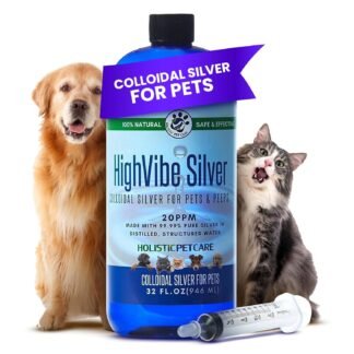 Colloidal Silver for Dogs & Cat Wound Care, Immune Support & Skin Solution - All Pet Health Care for Itch, Sores, Wounds, Hotspots & More with Syringe (32 oz)