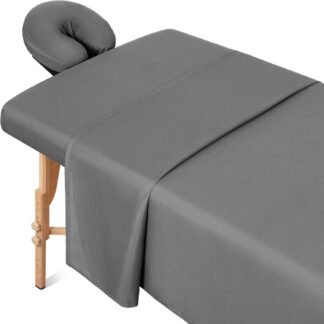 Comfyanno Massage Table Sheets Sets, 3 Pcs Professional Microfiber Massage Bed Cover Sheets, Soft, Light-Weight, Stain & Wrinkle Resistant, Includes Flat & Fitted Sheet, Face...