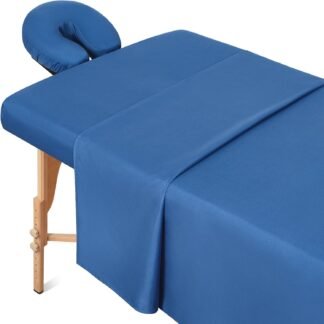 Comfyanno Massage Table Sheets Sets, 3 Pcs Professional Microfiber Massage Bed Cover Sheets, Soft, Light-Weight, Stain & Wrinkle Resistant, Includes Flat & Fitted Sheet, Face...