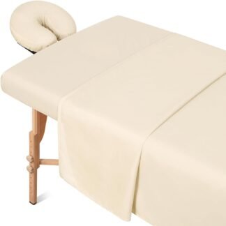 Comfyanno Massage Table Sheets Sets, 3 Pcs Professional Microfiber Massage Bed Cover Sheets, Soft, Light-Weight, Stain & Wrinkle Resistant, Includes Flat & Fitted Sheet, Face...