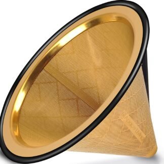 Compatible with Hario V60, Chemex Pour Over Coffee Filter - Wide Metal Base Reusable Stainless Steel Coffee Dripper - Paperless Coffee Filter for Sustainable Brewing