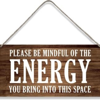 Country Style Wall Decor Be Mindful Quote Wooden Signs Rustic Hanging Wall Plaque Positive Energy Sign Home Decor Present