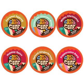 Crazy Cups Christmas Coffee Pods Variety Pack, Holiday Sampler of Single Serve Assorted Flavored Pods For Keurig K Cup Machines, 30 Count - Great Holiday Coffee Gift