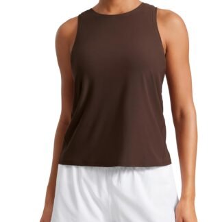 CRZ YOGA Cloudweight Crew Neck Workout Tanks Lightweight Athletic Gym Tops for Women Soft Basic Running Sleeveless Shirts