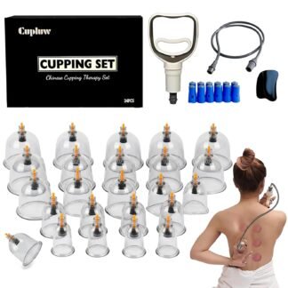 Cupping Set, 24 Cups Cupping Kit for Massage Therapy, Chinese Cupping Therapy Set with Magnetics, Professional Vacuum Cupping Set for Cellulite Reduction Muscle Pain Relief with...
