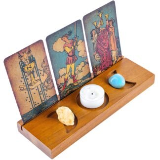 Curawood Tarot Card Holder Stand - Display Your Daily Draw - Witchy Gifts for Women, Tarot Accessories, Wiccan Altar Supplies, Witchcraft Decor, Divination Tools - 3-Card Stand...