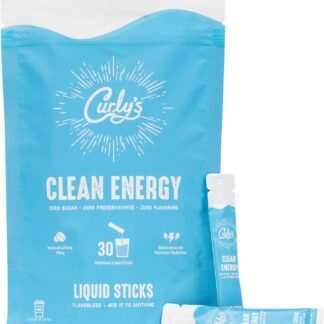 Curly's Clean Energy Caffeine & Electrolyte Sticks - Energize Your Favorite Drink - Keto, Paleo & Whole 30 Friendly - All Natural - No Sugar, No Calories, Non-GMO - 30...