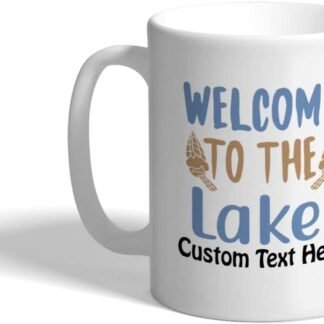 Custom Funny Summer Welcome Lake Ceramic Coffee Mug 11 Ounces Welcome Lake Water Oxygen Hydrogen Beach White Tea Cup Personalized Text Here