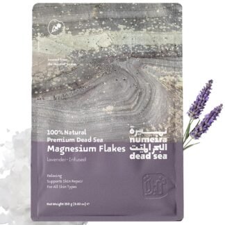 Dead Sea Magnesium Flake Bath Soak - 100% Pure Magnesium Chloride Flakes w/Lavender Infused Essential Oil (8.82 oz Pouch)