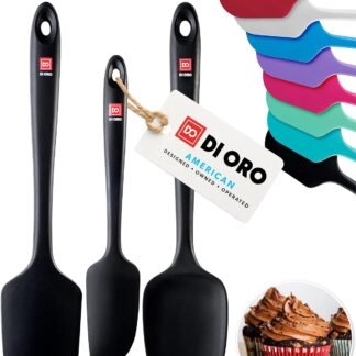 DI ORO Silicone Spatula Set - Rubber Kitchen Spatulas for Baking, Cooking, & Mixing - 600°F Heat-Resistant & BPA Free Silicone Scraper Spatulas for Nonstick Cookware -...