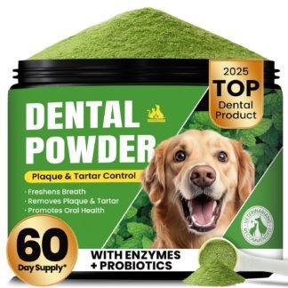 Dog Teeth Cleaning Powder, Dog Dental Powder and Cats Breath Freshener, Plaque Off Pet Tooth Cleaning lab co, Bad Breath & Tartar Remover for Dogs, Dog Teeth Cleaning with...