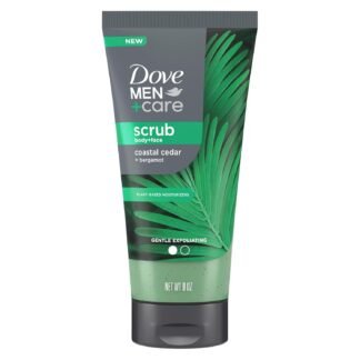 Dove Men+Care Body and Face Scrub Costal Cedar Deeply Exfoliates for Hydrated & Nourished Skin 100% Gentle Cleanser, No Sulfate Cleansers or Parabens, 98% Biodegradable Formula...