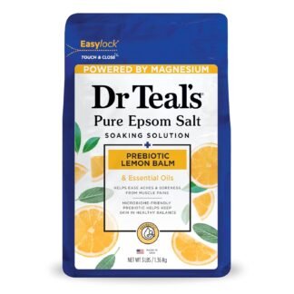 Dr Teal's Epsom Salt Magnesium Soak, Prebiotic Lemon Balm & Sage, 3 lbs