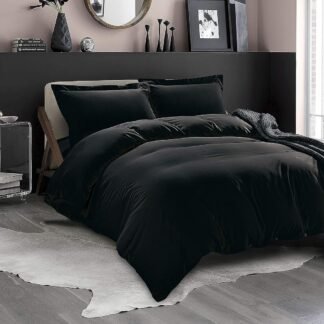 Elegant Comfort Luxury 2-Piece Duvet Cover Set - 1500 Premium Hotel Quality Microfiber Hotel Collection - Comforter Cover with Button Closure and 1 Pillow Sham, Twin/Twin XL, Black