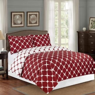 Elegant Comfort Luxury 2-Piece Reversible Duvet Cover Set - 1500 Premium Hotel Quality Microfiber Bloomingdale Pattern - Comforter Cover with Button Closure and Shams, Twin/Twin...