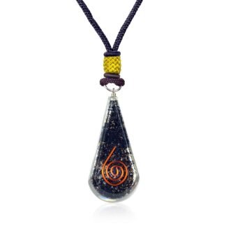 Emotional Body Purification Black Tourmaline Orgone Crystal Tear Drop pendant for Strengthen Immune System - Swallows Negative Energy - Positivity