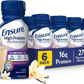 Ensure High Protein Vanilla Nutrition Shake with Fiber, Ready to Drink, 16g Protein and 27 Vitamins and Minerals, 8 fl oz, 6 Pack
