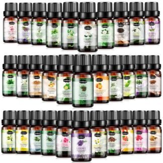 Essential Oils Set, Aromatherapy Essential Oil Kit for Diffuser, Humidifier, Massage, Skin Care (32 x 5ml) - Eucalyptus, Lavender, Tea Tree, Peppermint, Lemongrass,...