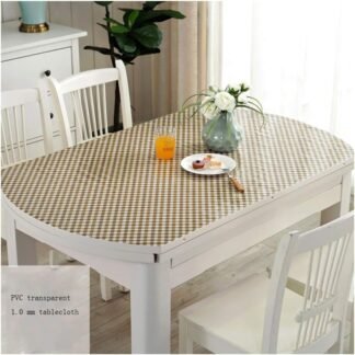 European Tablecloth PVC Soft Glass Oval Desktop Protection Crystal Transparent Tablecloth (Color : B Size : 95 * 150 cm)