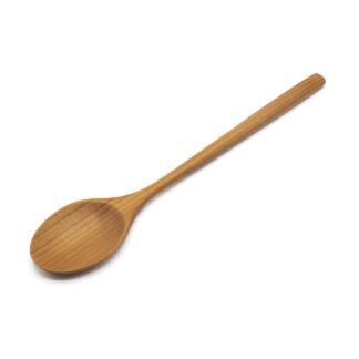 FAAY 12 Inches Teak Flat Spoon, Wooden Spoons for Cooking, Handcrafted Utensil Tools from High Moist Resistance Golden Teak Wood | Durable, Healthy for Non Stick Cookware