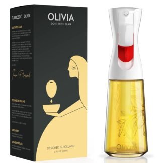 FLAIROSOL OLIVIA Oil Sprayer for Cooking, 200ml Glass Olive Oil Sprayer, Continuous Cooking Spray Bottle with Portion Control, Olive Oil Dispenser for Kitchen, Air Fryer, Salad,...