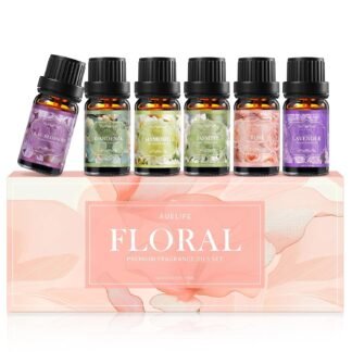 Floral Essential Oils Set | Top 6 Essential Oils for Diffusers for Home, Aromatherapy Oils Gift Set for Home Fragrance, Candle Making Scents - Lilac, Lavender, Chamomile,...