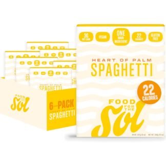 Food for the Sol Hearts of Palm Spaghetti (6-Pack) - 22 Calories Delicious, Gluten Free Low Carb Pasta - Healthy, Clean Ingredient Spaghetti Noodles – Vegan & Keto-Friendly...
