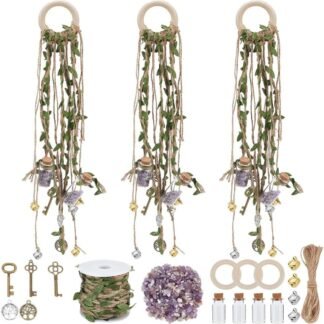 FREEBLOSS DIY Witch Bells Kit - Witch Bells with Glass Bottle Craft Kit for Home Decor and Protection