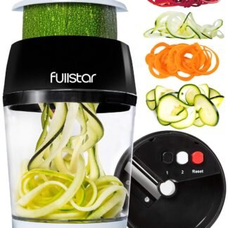 Fullstar Vegetable Spiralizer and Slicer - Zucchini Spiralizer Noodle Maker with Sharp Stainless Steel Blades, Spiralizer for Veggie Noodles, Cucumber Veggie Vegetable Zoodler,...