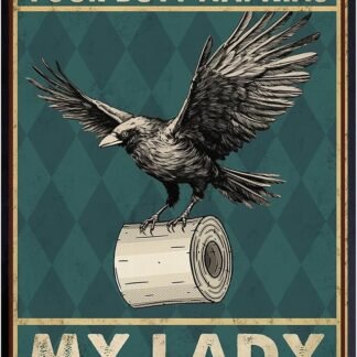 Funny Bathroom Decor Wall Art - Green Bathroom Decor for Women - Raven Gothic art Home Decoration - Wicca Wiccan Goth Room Print - Bath Pictures - Witch Witchy Wall Artwork...