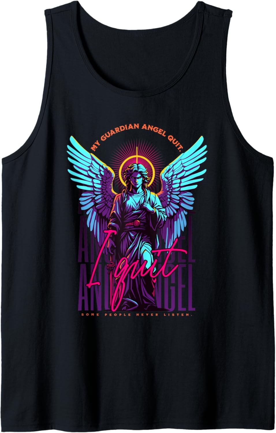Funny Guardian Angel Metaphysical Meme Tank Top - lunas-mystic-emporium.com Funny Guardian Angel Metaphysical Meme Tank Top