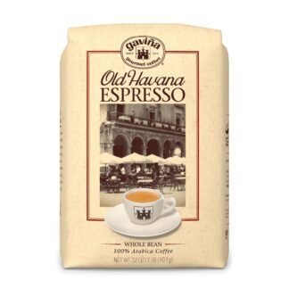 Gaviña Old Havana Espresso Whole Bean Coffee – Medium-Dark Roast, 100% Arabica, Nutty and Sweet Flavor, Great for Espresso Machines and Moka Pots, 32 oz Bag