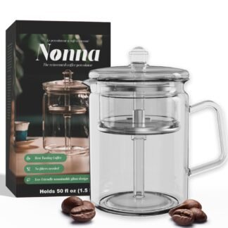 Glass Coffee Percolator - The Nonna | Non-Electric Borosilicate Glass & Stainless Steel | Eco-Friendly Coffee Gift | BPA Free | Stovetop Glass Percolator (1 Unit)